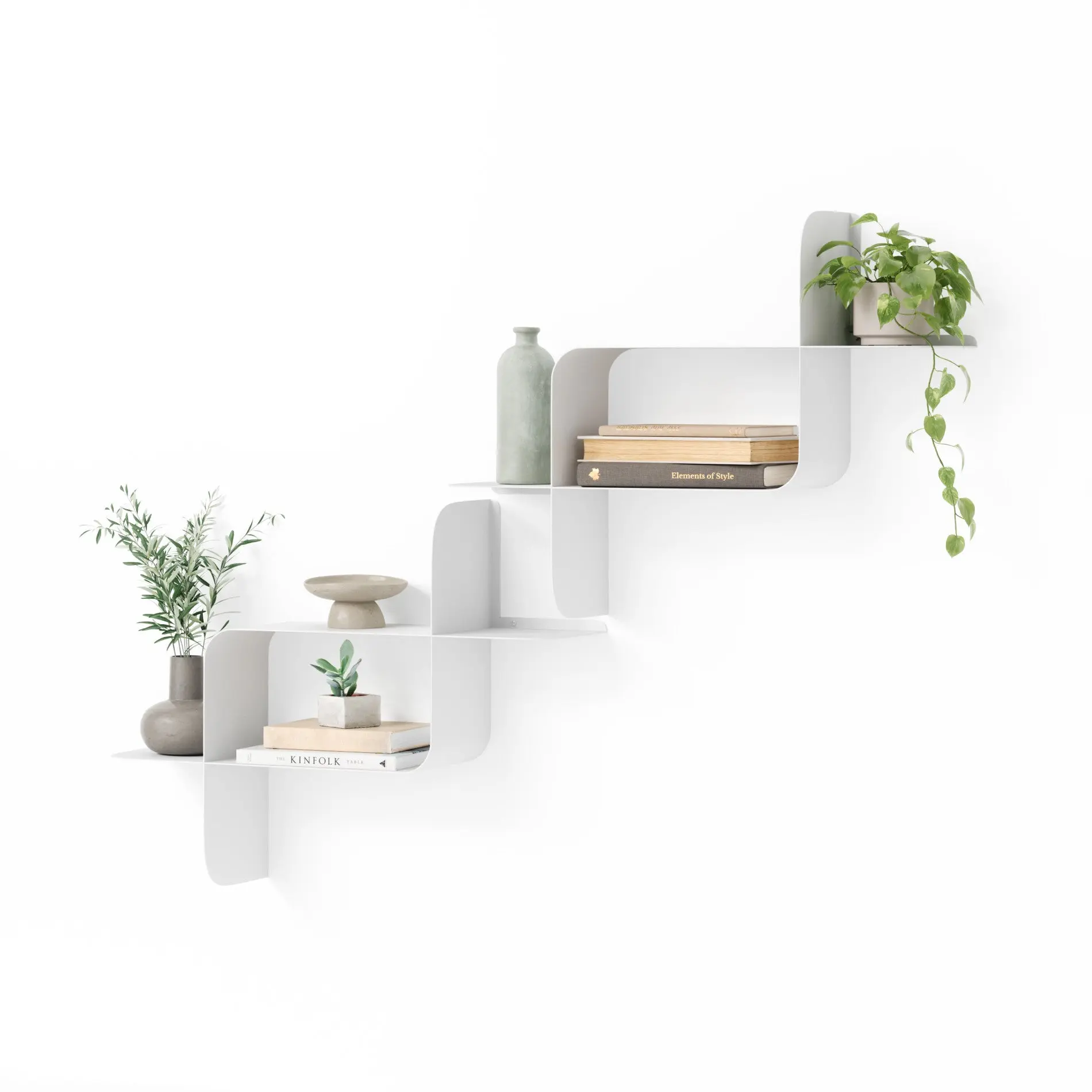 Umbra Montage 2 Montage Metal Wall Shelves, 1-Layer Floating Hanging Floating Shelves, Geometric Design Multi-Purpose Storage, 100% Steel, 0 - 5 Kg Capacity, Room, Decorative