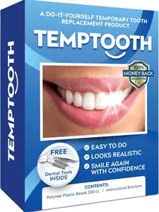 Temptooth - Do-It-Yourself Temporary Tooth Replacement Kit with Free Dental Tools - Safe, Non-Toxic Material - Single Kit