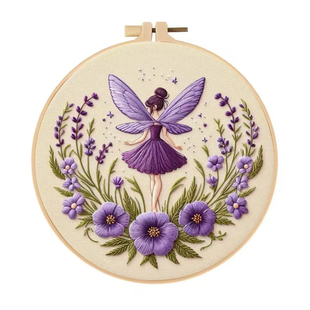 Embroidery Kit Set for Beginners, Elegant Cross Stitch Embroidery Kit, Stylish Embroidery, Fairy Style, Hand Embroidery, DIY Embroidery Lovers, Embroidery Craft, Embroidery Design, Embroidery Supplies, Includes Printed Cotton Fabric