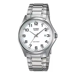 Casio Men’s Silver Stainless Steel Analog Watch with White Dial - MTP-1183A-7B