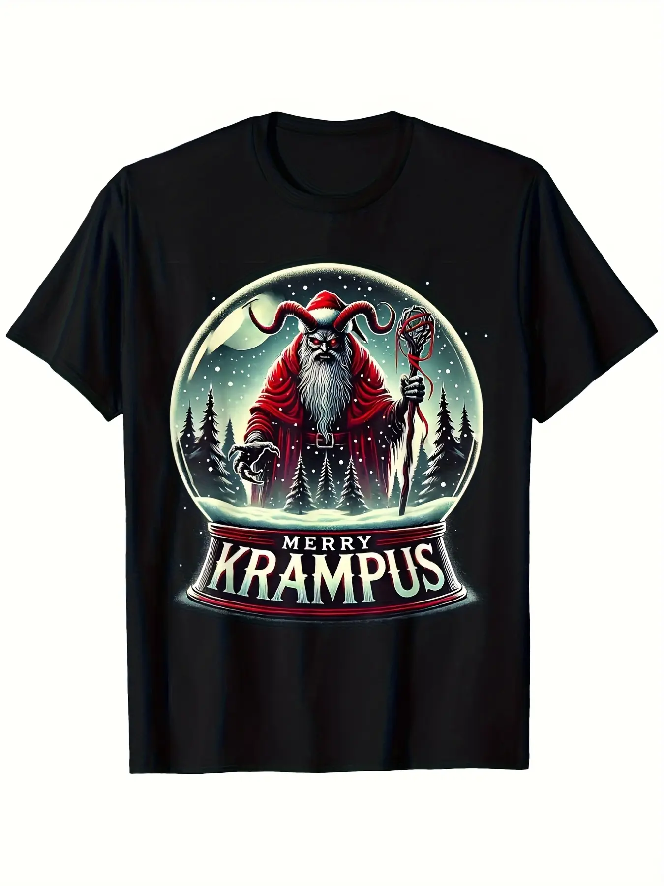 Krampus Is Coming to Town Horror Merry Krampus Chr unisex soft cotton short sleeve t shirt, vintage graphic casual tee for men women teens, perfect birthday holiday gift for camping travel gym daily street  wear