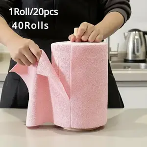 Hand-Tear Towel, Thick Dual-Use Microfiber Roll, Lazy Hand-Tear Cloth, Durable & Convenient Cleaning Tool, Ideal for Home Use, Wiping Cloth, Microfiber Cleaning Towels