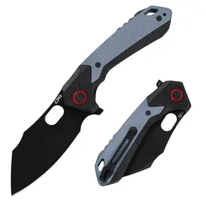 CJRB Caldera Multifunction Tactical Tool Knife with AR-RPM9 Steel and G10 Black & Blue Handle for EDC Gear, Outdoor Camping and Survival Equipment