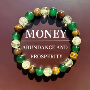 Money Bracelet with Black Onyx and Tiger's Eye - Luck Bracelet - Attract Wealth, Abundance and Prosperity