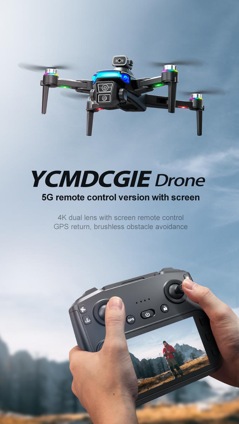 YCMDCGIE 4K GPS Drone with 4.5" Screen Remote - AI Obstacle Avoidance, 40 Min Flight (2 Batteries), 3300ft Range, Brushless Motor Professional Quadcopter