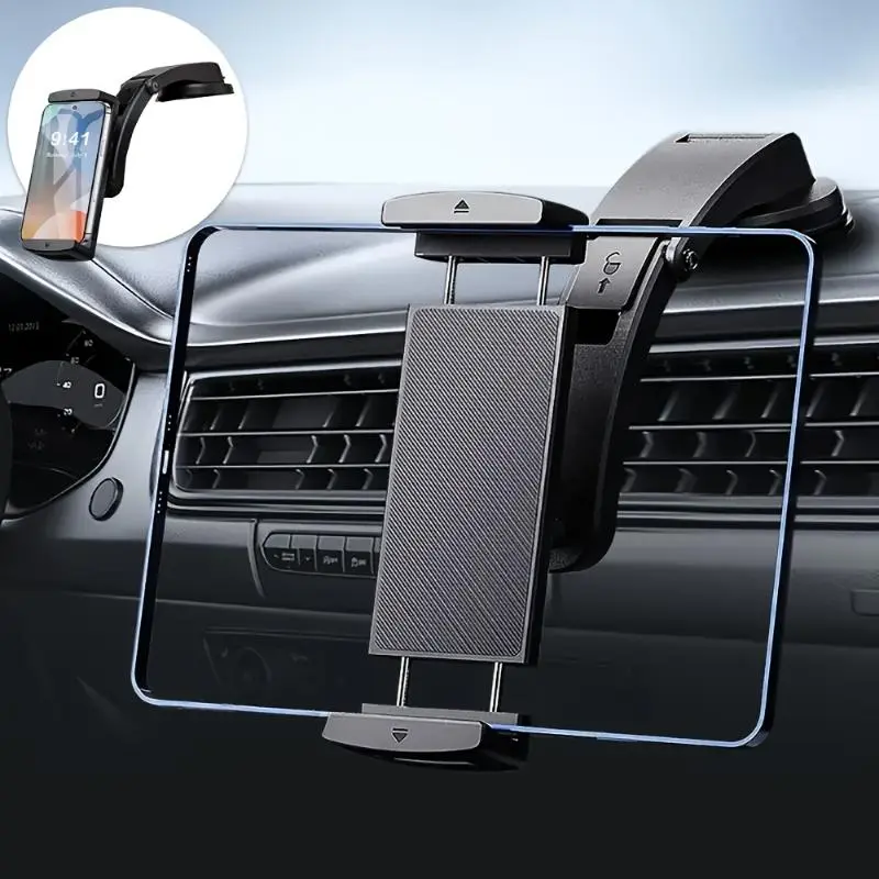 Adjustable car and tablet holder, Cell phone car mount, Car Phone Stand, circular design, powerful suction cups, suitable for cars