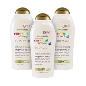 OGX Extra Creamy + Coconut Miracle Oil Ultra Moisture Body Wash, Rich Shower Gel for Dry Skin Infused with Coconut Oil, Body Wash for Women, Sulfate-Free Surfactants, 19.5 fl. oz