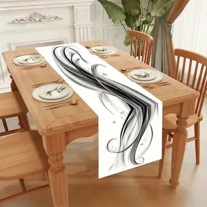 1 piece, abstract silver starry pattern table flag cloth, high-quality durable material tablecloth, Table Linens, elegant pattern design, adding atmosphere to festivals, suitable for restaurants, corridors, living rooms, coffee tables