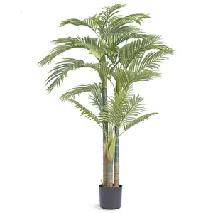 VEVOR Artificial Dracaena Tree 5 ft, Fake Palm Tropical Plants with White Tall Planter, Faux Floor Silk Plant in Pot, Large Trees for Home Office Living Room Decor House Warming, Indoor OutdoorVEVOR Super Brand Day