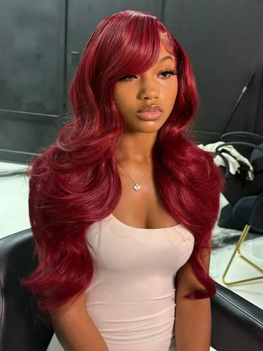 99j Burgundy Lace Front Wigs Human Hair Burgundy Wig 13x6 Body Wave Lace Front Wigs Pre Plucked Glueless Lace Front Wigs Human Hair for Women