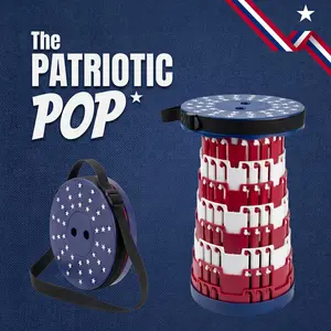 The Patriotic Pop 3-Column Reinforced Retractable Stool. USA Flag Portable Telescoping Folding Chair. Anti-Wobble Seat for Parades Fireworks Picnic BBQ. Memorial Day Father's Day Gift 4th of July Independence Day Summer Fidget Toys 2026.
