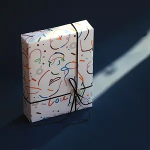 Independent Design Wrapping Paper 1 Sheet, Love Theme, 19.69*27.56 Inch, Luxury Romantic Gift Wrapping Paper for Confession & Couple Gifts