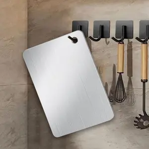 Cutting Board for Kitchen, Mini Stainless Steel Non Stick Chopping Board, Upgrade Double Sided Food-Grade Stainless Steel Board for Kitchen for Meat Cheese Vegetable (Mini)