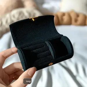 Mini Jewelry Organizer Box, 1 Count Portable Velvet Lined Jewelry Storage Box, Jewelry Organizer for Rings & Accessories, Perfect Gift for Mother's Day, Valentine's, Birthdays, Jewelry Boxes
