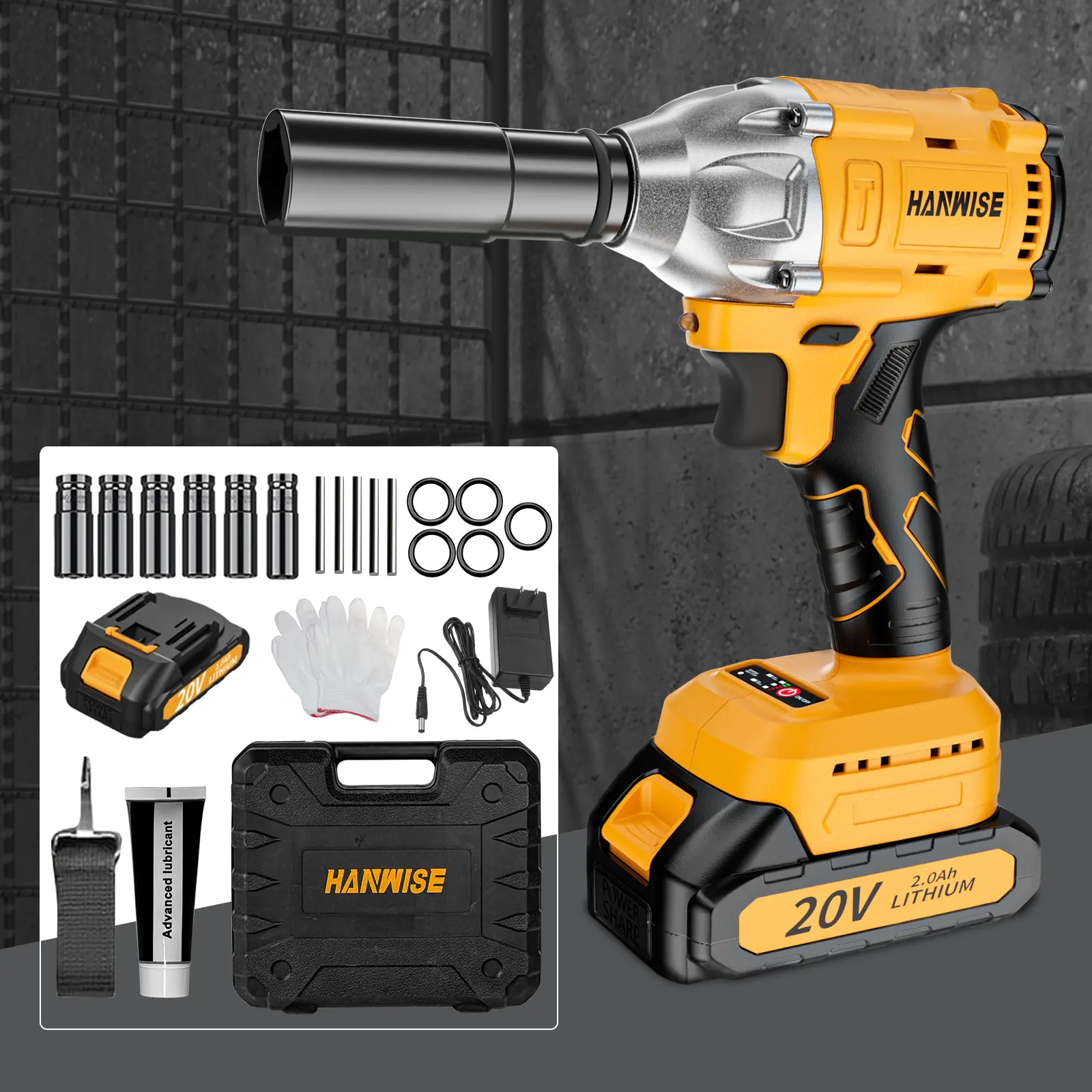 Cordless high torque impact wrench, wireless drill set, electric impact gun drilling torque. Battery and charger, complete set of accessories, suitable for electric tools in cars and homes. Christmas holiday gifts