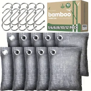 Activated Charcoal Odor Absorber, Odor Eliminator for Strong Odor,Bamboo Charcoal Air Purifying Bags for Home Car Closet Pet, Smoke Room Deodorizer (10 x 100g, Unscented)