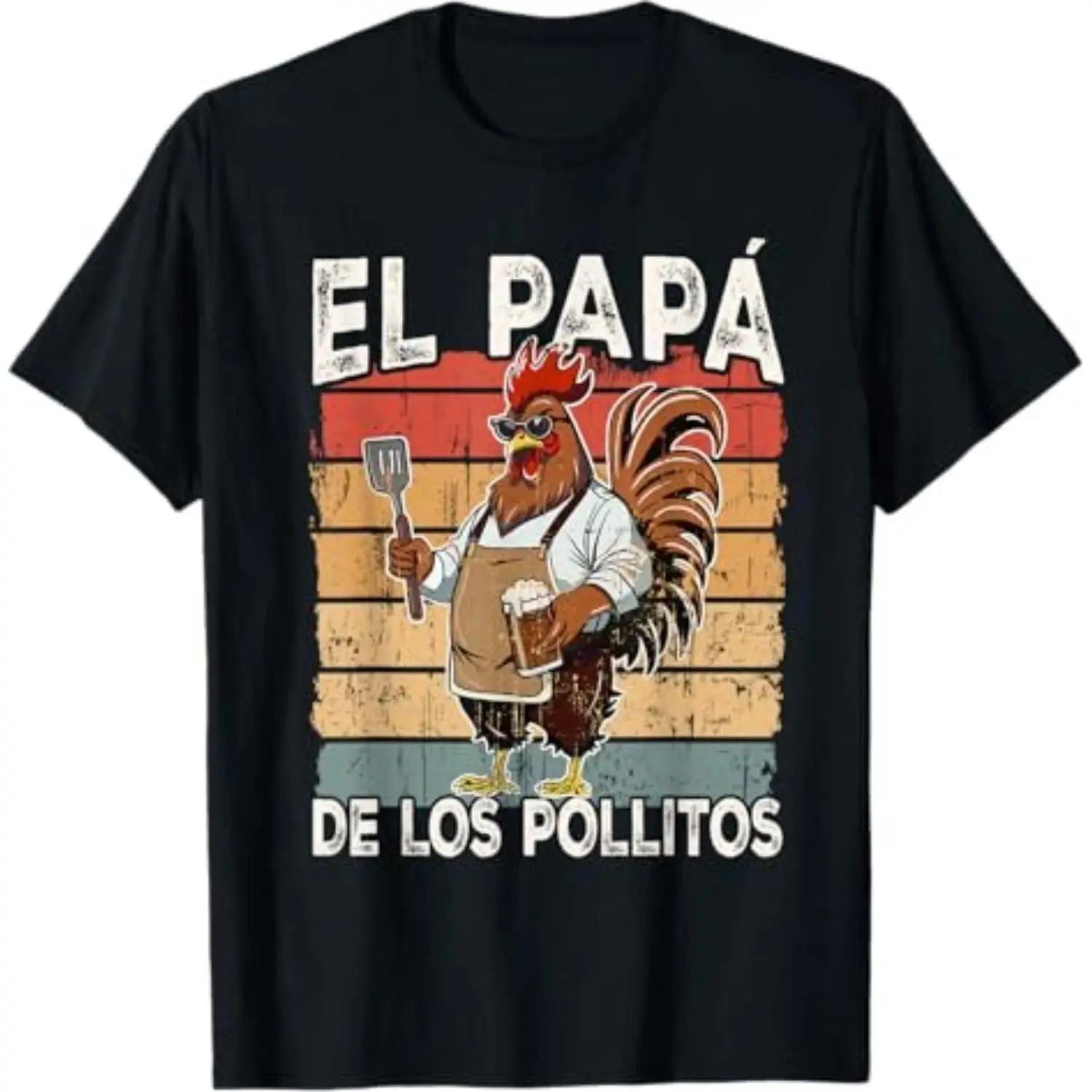 Cotton El Papa de lo pollitos funny Spanish Dia del Padre T-Shirt