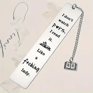 1pc Fun Metal Bookmark for Women, Unique Gift for Book Lovers, Stainless Steel Pendant Bookmark for Reading Accessories, Lettering