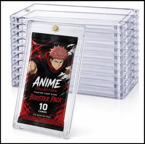 Premium UV-Protected Hard Plastic Protector Case Secure Collectible Cards, Fit for Standard Size Booster Packs