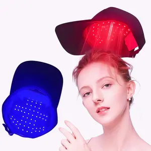 Rechargeable relaxation cap LED light hair care device cap vibrating duckbill cap, family outdoor travel cap, travel essential carry USB rechargeable battery, Halloween gift for men and women, Christmas gift, LED Lighting