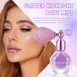 Magic Shimmer Highlighter Makeup Spray - 10ml Single Lightweight Powder-Infused Spray, Dazzling Shine Cosmetic for Women's Face, Body, Hair & Lips, Long-Lasting for Halloween Parties & Daily Wear,summervibes