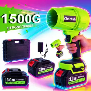 Powerful 48V Max Cordless Air Blower – Cheetah 1100g Thrust Electric Blower with 2 3.0Ah Batteries, Ideal for Yard Cleanup, Workshop Dusting & DIY Projects