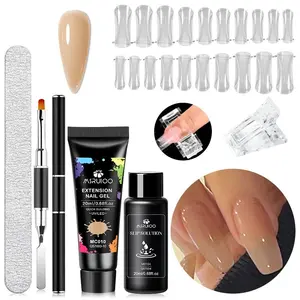 Poly Gel Nail Set, Polygel Nail Kit, 1 Set Nail Builder Gel Nail Extension Kit with Slip Solution & Accessories, Affordable Manicure Kit for Beginner Art Design, Gift