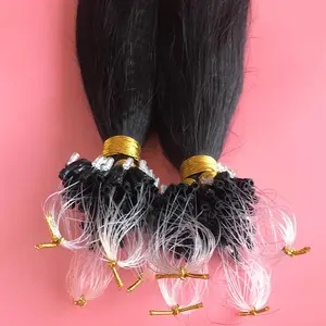 Yaki Straight Micro Ring Loop Hair Extensions 100 Strands