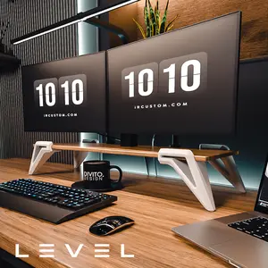 iRcustom LEVEL UP 3D Printed Monitor Riser Legs for Custom Desk Setups Modern Design for Enhanced Workspace