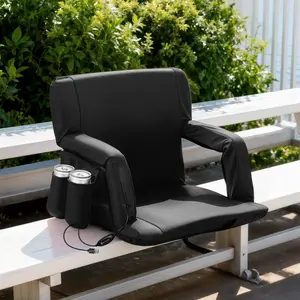 ZENY 25-in Heated Stadium Seats for Bleachers 6 Reclining Folding Stadium Chair Dual-Sided Heated Non-Slip Bottom