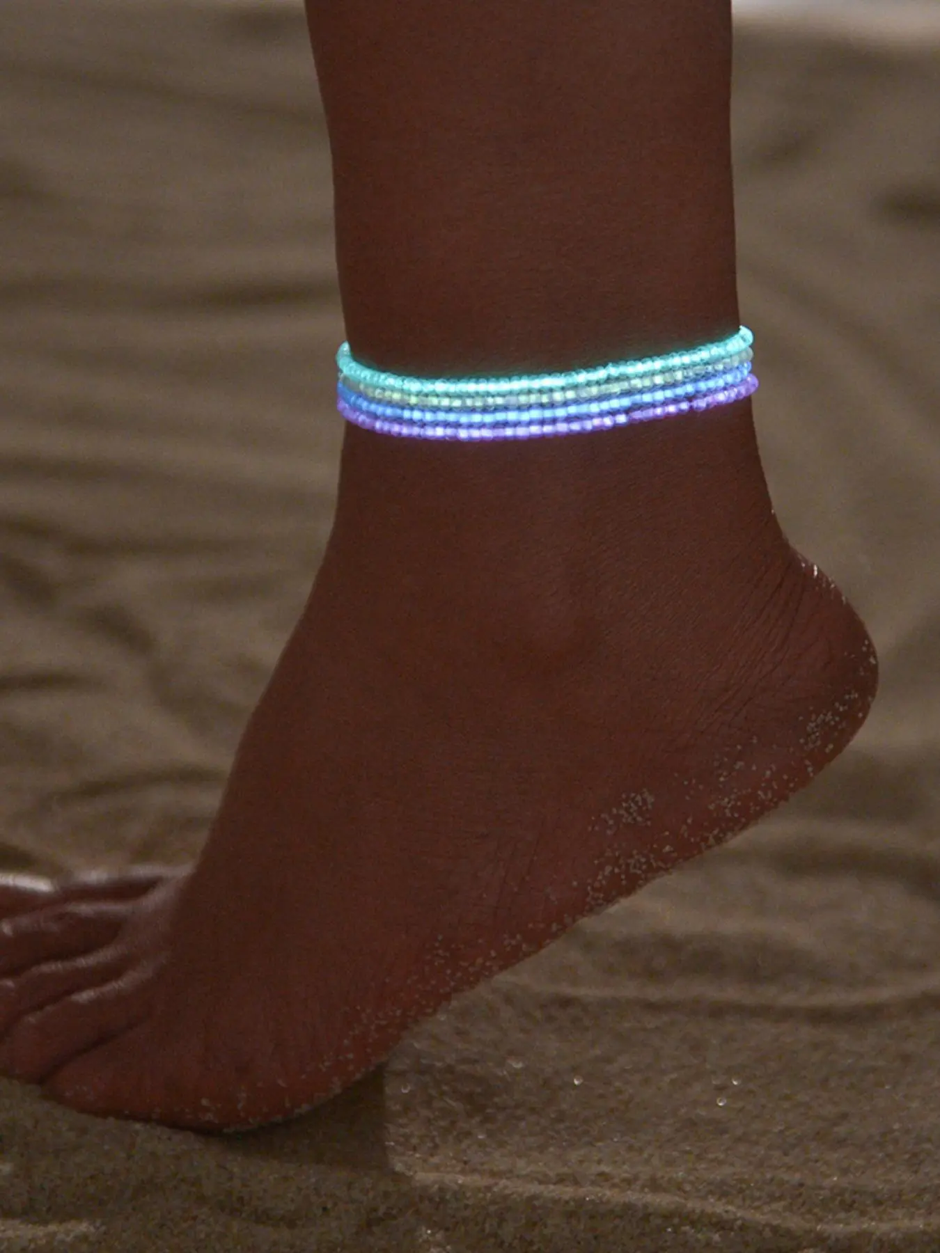 Glow-in-the-Dark Beaded Anklet, Dainty Layered, Fashionable Anklet for Women & Girls, Fashion Trendy Jewelry Accessory for Parties and Daily Wear, Trendy All-match & Exquisite Jewelry Gifts for Birthday, Foot Jewelry, Trendy Fashionable Accessories
