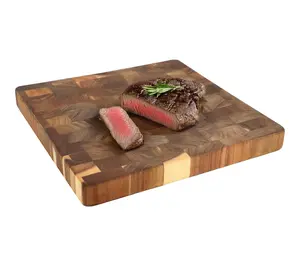 MegaChef 13.75in Square Acacia Wood Cutting Butcher Board