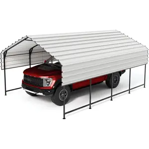 21' x 13' x 10' Metal Carport Heavy Duty, 27 Ga. Steel Roof and 16 Ga. Reinforced Frame, Permanent Shed for Agricultural Machinery, Carport for Cars, Boats, Trucks, and Tractors