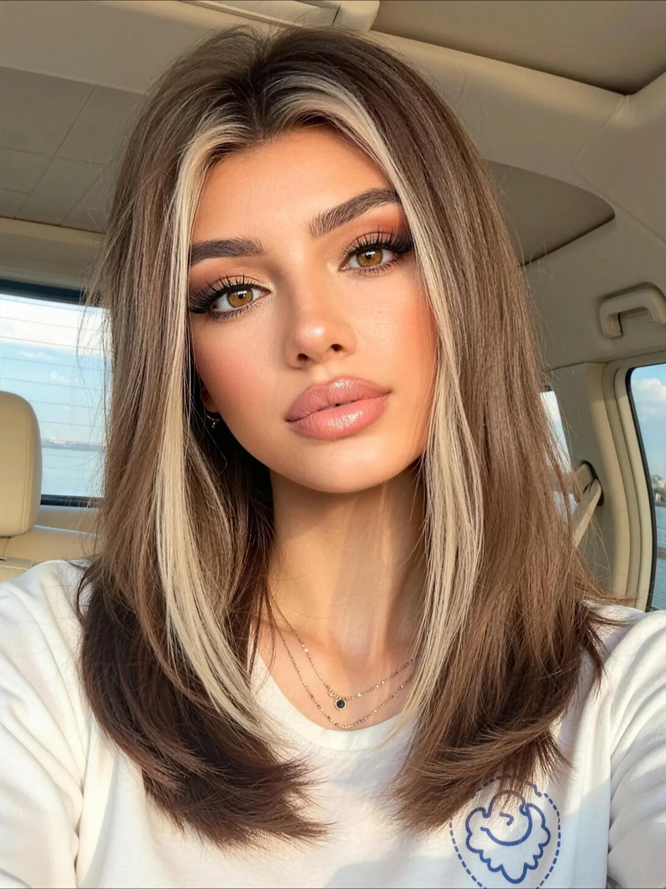 18-Inch Gold Highlights Wig, Straight Synthetic Wigs, Natural Straight Fiber Hair, Heat-Resistant Material, Beginner-Friendly, All Seasons, Party Wig, Fashion Wig, Hairstyle Wigs