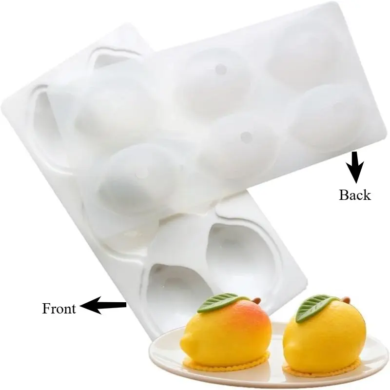 Lemon Shape Silicone 6 Grid Silicone Mould Lemon 3D Lemon Silicone Mould Fruits for Brownies Baking Mould, Mousse Cake, Baked Desserts, Cake Decoration, DIY Mould Bread Baking Mould, Silicone Baking Mold, Silicone Molds