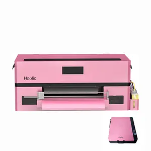 Haolic 13" Pink A3 XP-1 Pro DTF Printer & Oven Kit with XP600 Printhead High-Resolution Printing Compact A3 Size Smart Software Automatic Maintenance