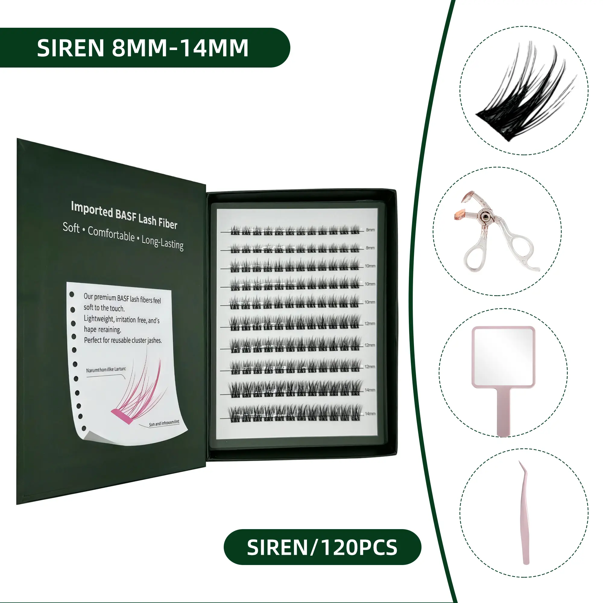 DORMI Glue-Free Self-Adhesive Eyelash Cluster Set, DIY Natural Extension Style C, Oil-Resistant, Water-Proof, Realistic Cosmetic Lashes for Daily Use