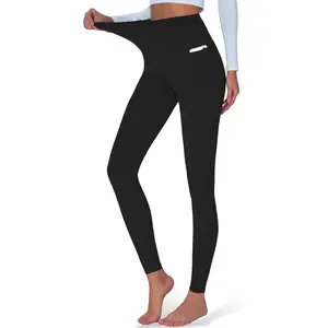 High Waisted Yoga Pants with Pockets, Tummy Control Workout Athletic Yoga Leggings for Women