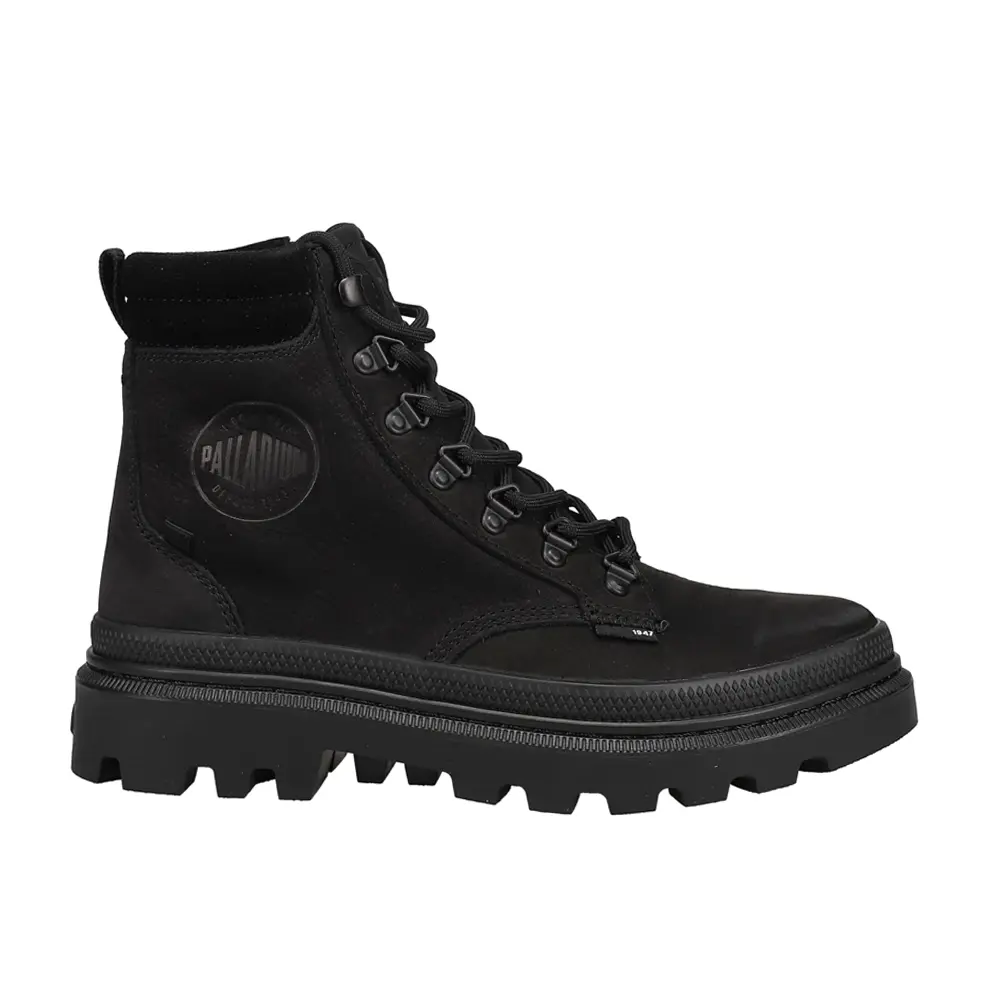 Palladium Womens Pallatrooper Round Toe Hiker Zippered Hiking Casual Boots Ankle Low Heel 1-2" - Black