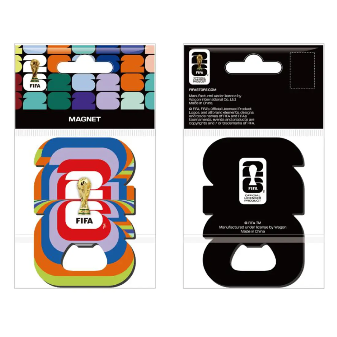 MINISO FIFA World Cup 2026 Colorful Fridge Magnet Bottle Opener, Home Decor, Practical Soccer Fan Souvenir Gift