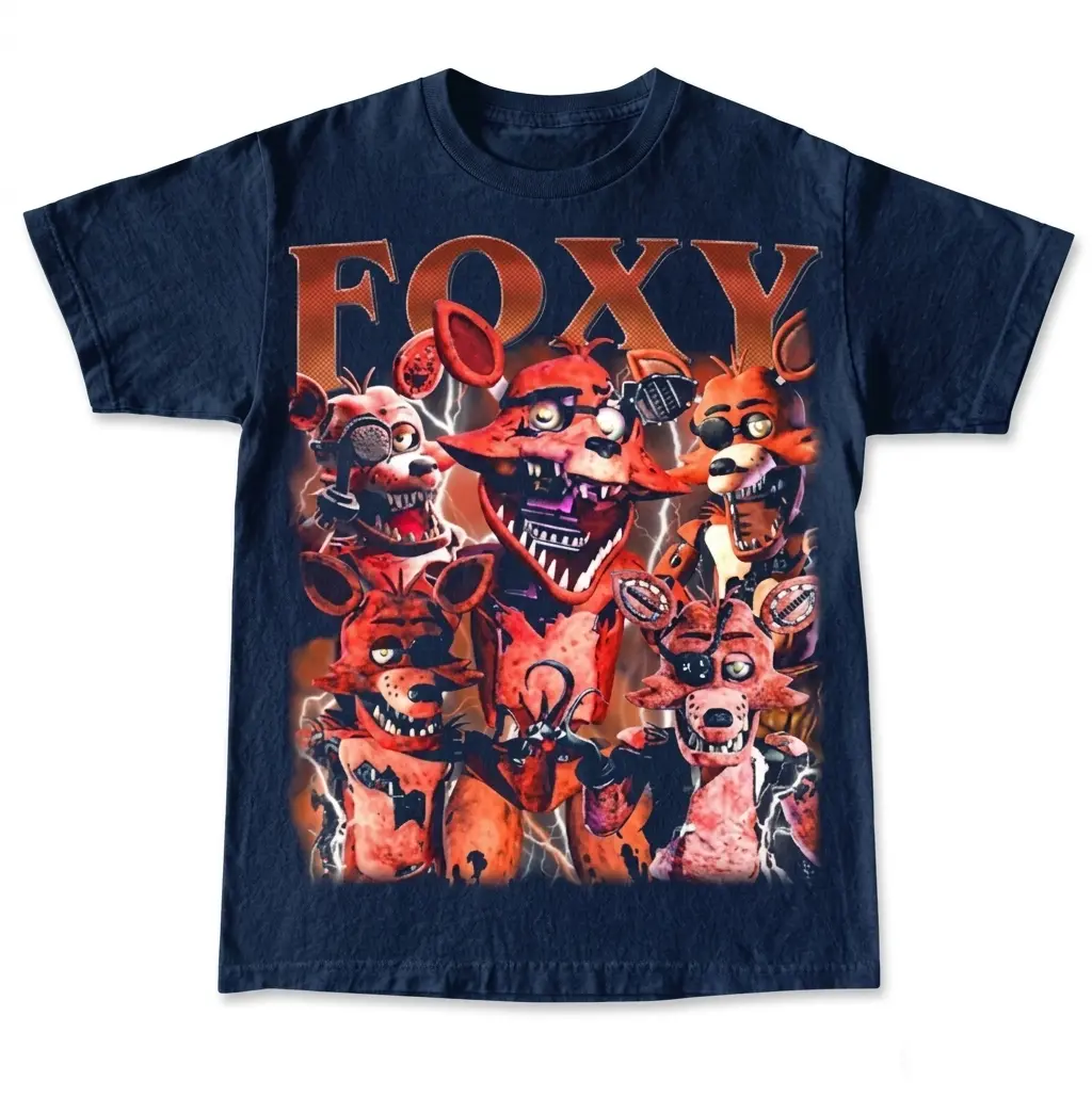 Limited Foxy Five Nights At Freddy's Vintage T-Shirt, Gift For Woman and Man Unisex T-Shirt FD, Vintage Fashion, Classic Styles for Everyone, Simple Style