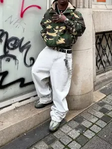 Trendy Y2K Straight Leg Wide Leg Denim Jeans, Casual Loose Fit Men's Long Pants, All Seasons Fashion, Versatile Menswear