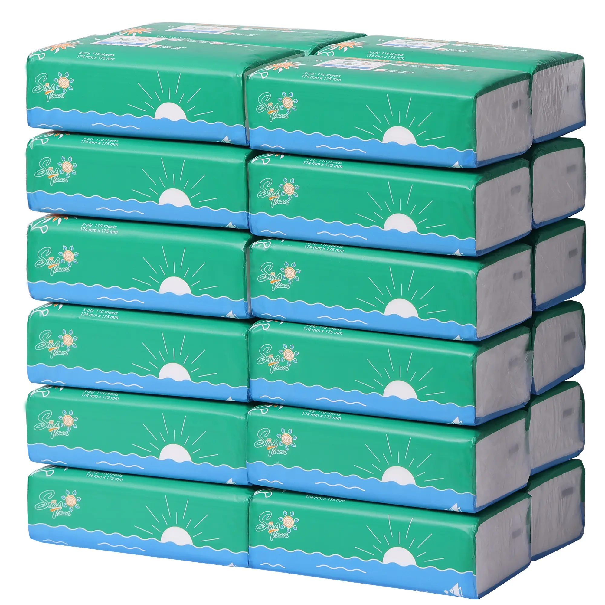 3-Ply Facial Tissues – 24 Boxes × 110 Sheets (2,640 Total) – Ultra Soft, Hypoallergenic, FSC-Certified, Gentle on Skin – Perfect for Home, Office, Car & Travel