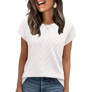 Short Sleeve Sweater for Women Summer Tops 2026 Business Casual Outfits Spring Clothes Dressy Casual