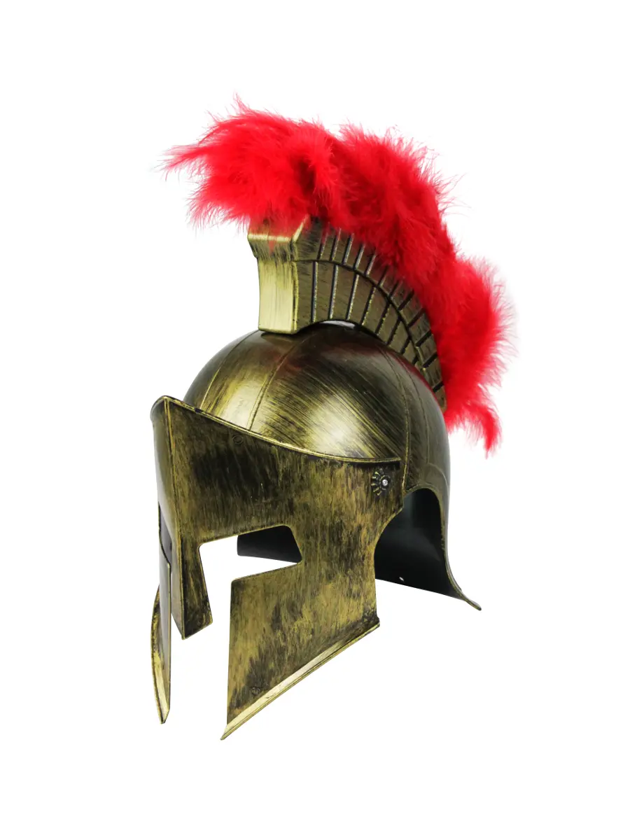 Adult's Deluxe Gold Spartan Helmet With Plume