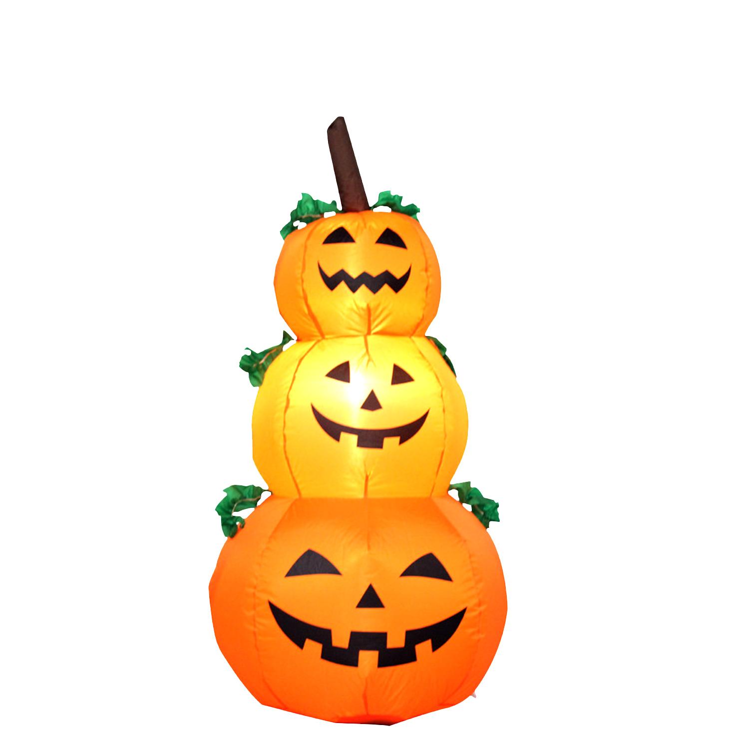 4 Ft Halloween Inflatables Pumpkin Outdoor Decoration with Built in Lights, Blow up Stacked Pumpkin Halloween Yard Decoration for Outdoor Indoor Home Garden Lawn Party Decor
