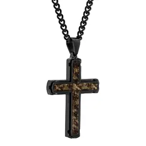Men's Stainless Steel Camo Christian Cross Charms & Pendants, Fashion Costume Jewelry Accessory