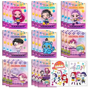 Demon Hunters Kpop Birthday Party Supplies – 24PCS Mini Coloring Books, 8 Styles, Party Favors & Goodie Bag Stuffers