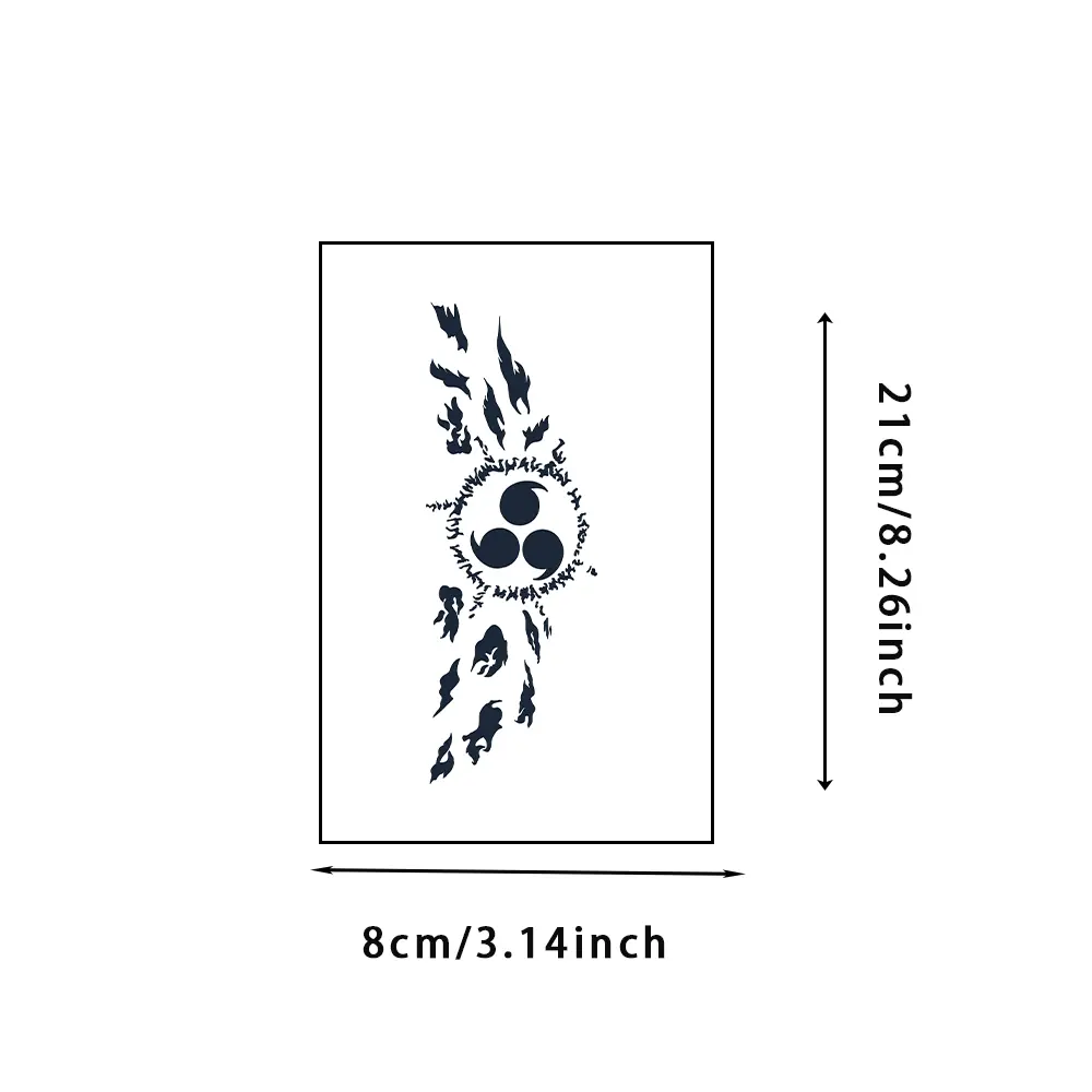 6 large herbal tattoo stickers, including 1 anime-themed sticker and 5 random designs; lasts 7–15 days, waterproof and resistant to friction, realistic effect; suitable for those who don’t want tattoos but are sensitive to pain., Tattoo Art, Henna Art
