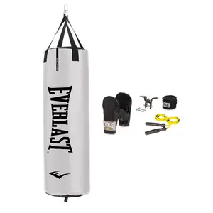 80lb Elite Heavy Punching Bag, Glove, Wrap, Rope and Hanger Bundle